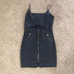 Black faux leather dress only worn once!